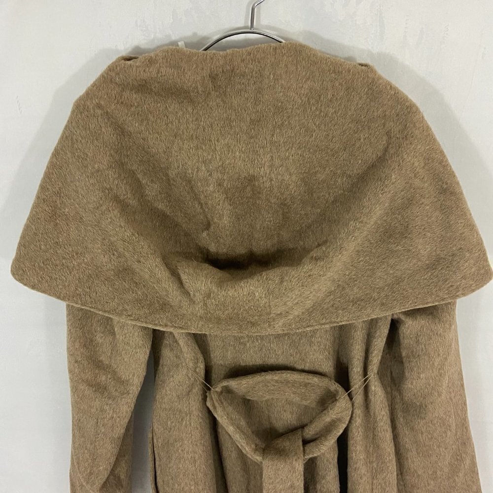 Cole Haan Women's Tie-Waist Wool & Alpaca Blend Wrap Coat Sz 12 Maple Sugar NWOT - Picture 8 of 15